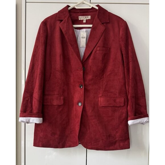 NWT Size L -  Dolan Left Coast Faux-Suede Boyfriend Blazer (NWT US$ 168) - Picture 1 of 16